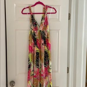 Tropical print maxi dress
